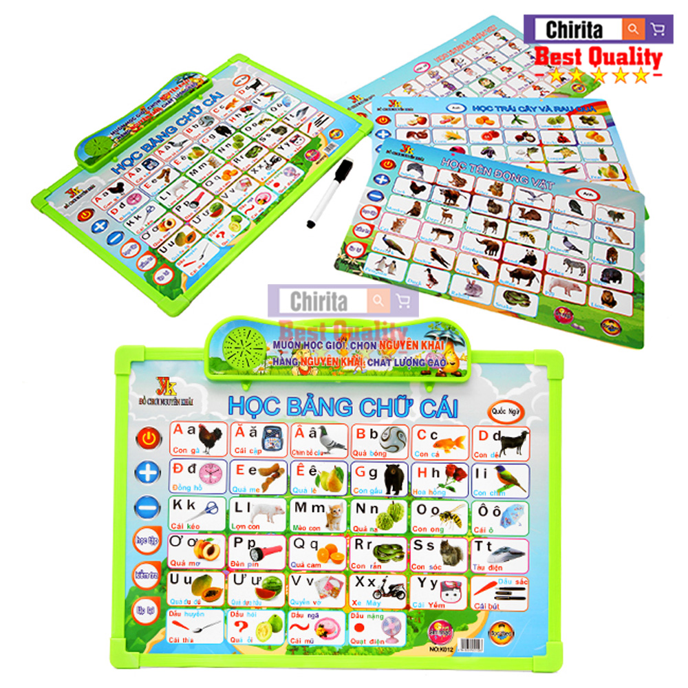 Bộ bảng học chữ cái điện tử cho bé 5 chủ đề cho bé khám phá học tập