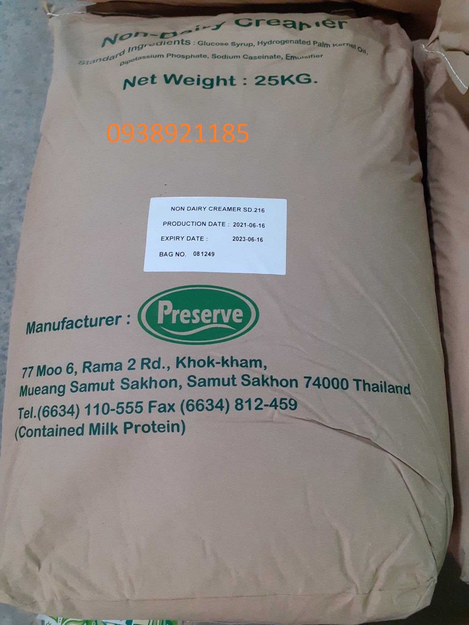 Non-Dairy Creamer_Bao 25Kg (Bột sữa béo Thái Lan)