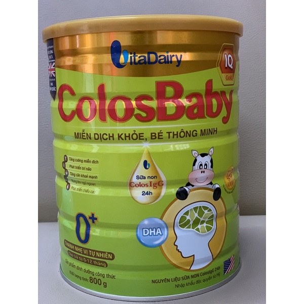 Sữa ColosBaby IQ Gold 0+ 800g trẻ từ 0 12 tháng
