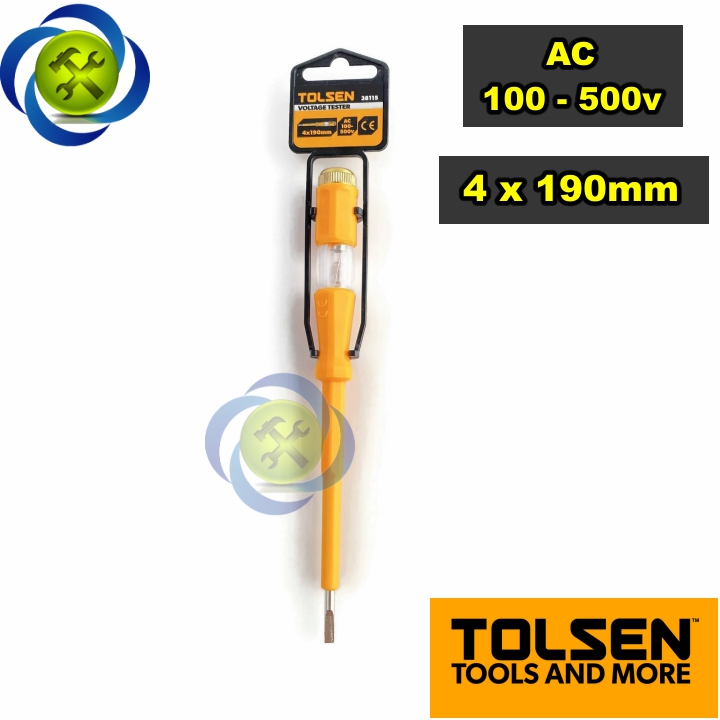 Bút thử điện tolsen 38115 dài 190mm màu vàng
