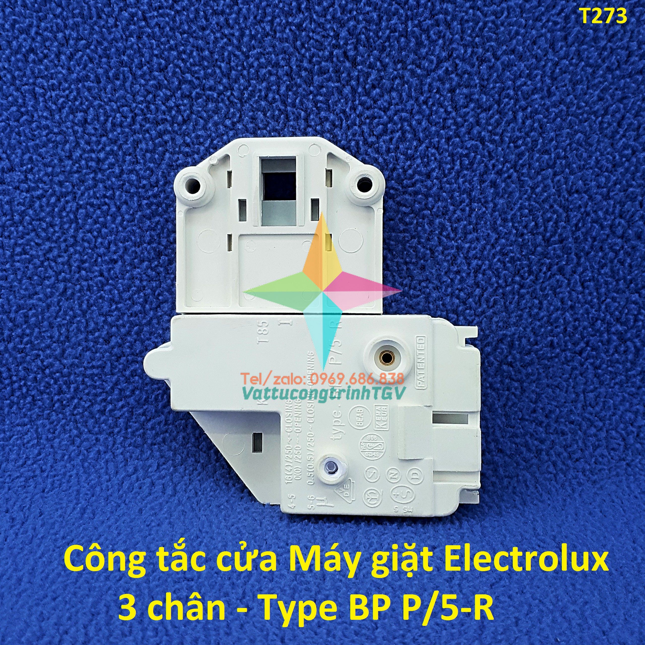 Công tắc cửa 3 chân cho Máy giặt Electrolux EWF771;EWF8555, EWF8556;EWF8576;EWF10751;EWF10741;EWF85661;EWE8576