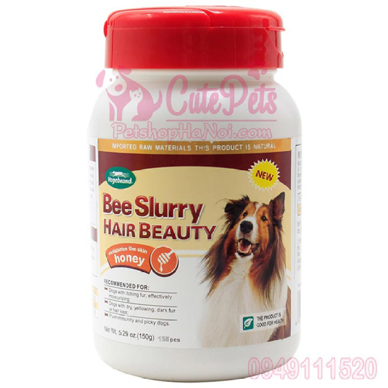 Viên dưỡng mượt lông Bee Slurry Hair Beauty lọ 150g - Vegebrand - CutePets