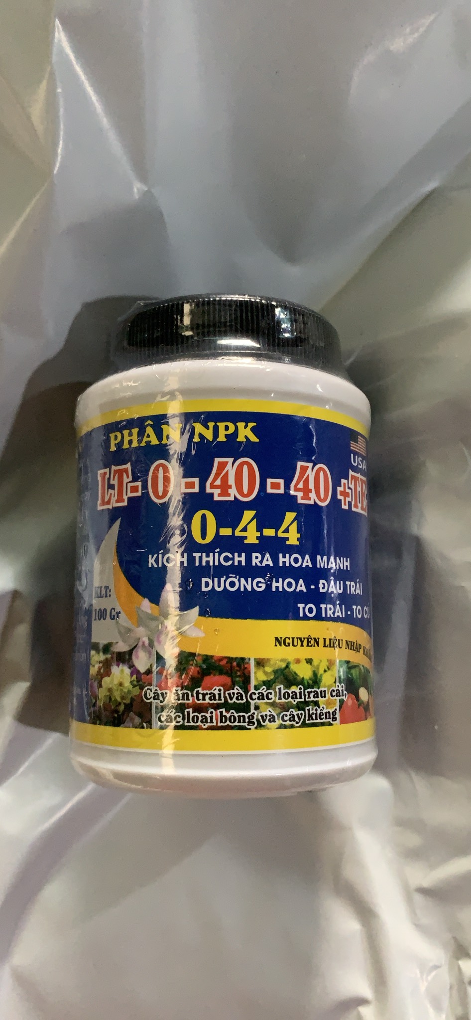 Phân npk 0-40-40+te kích thích ra hoa lọ 100gr td