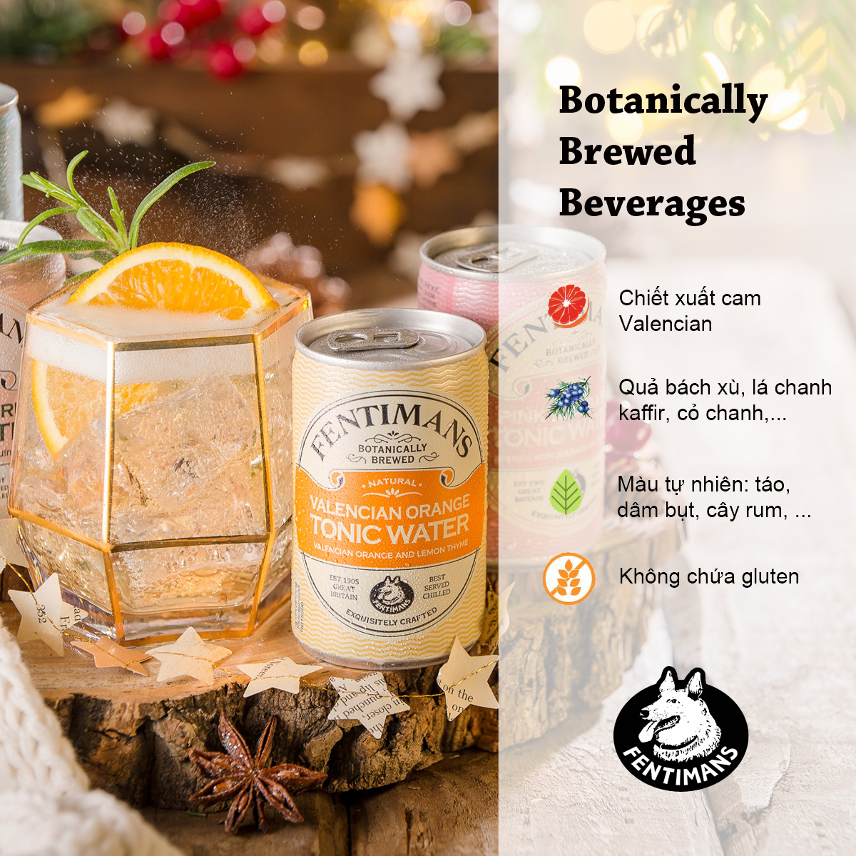 Fentimans Tonic Nước Thảo Mộc Có Ga Vị Cam Valencian Orange 150ml Chai Anh Quốc