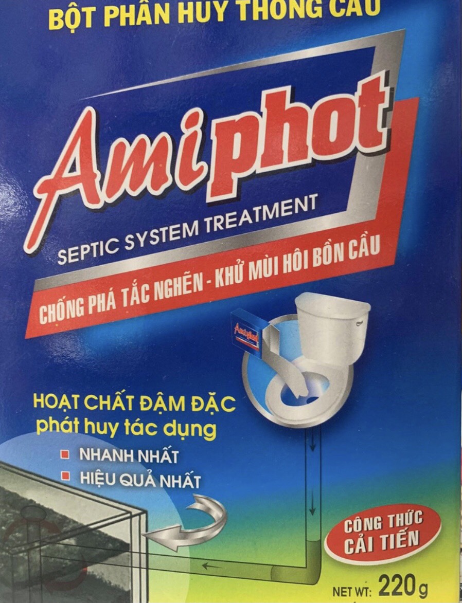 Bột phân hủy bồn cầu Amiphot 220g