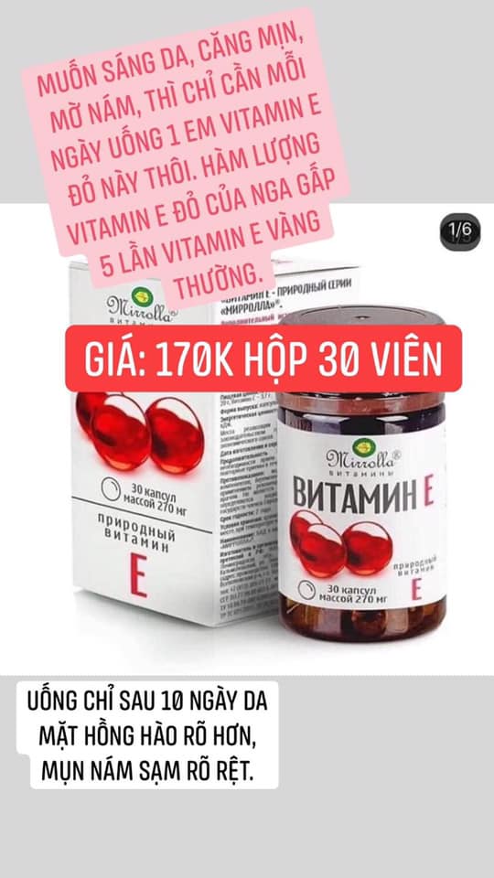 Vitamin E Đỏ Nga 270mg Mẫu Mới