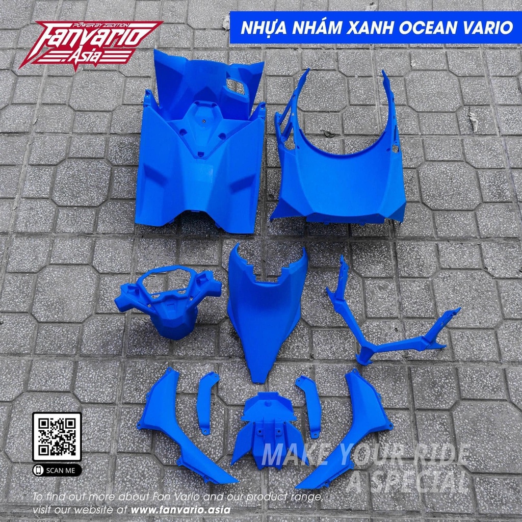 Dàn nhựa nhám vario click 125-150 đời từ 2018-2022, cam, hồng, đỏ, trắng, xanh ngọc, xanh dương 11 món