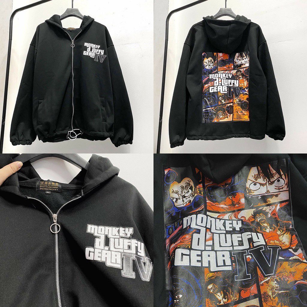 [HCM]ÁO KHOÁC NỈ LUFFY GEAR 4 UNISEX