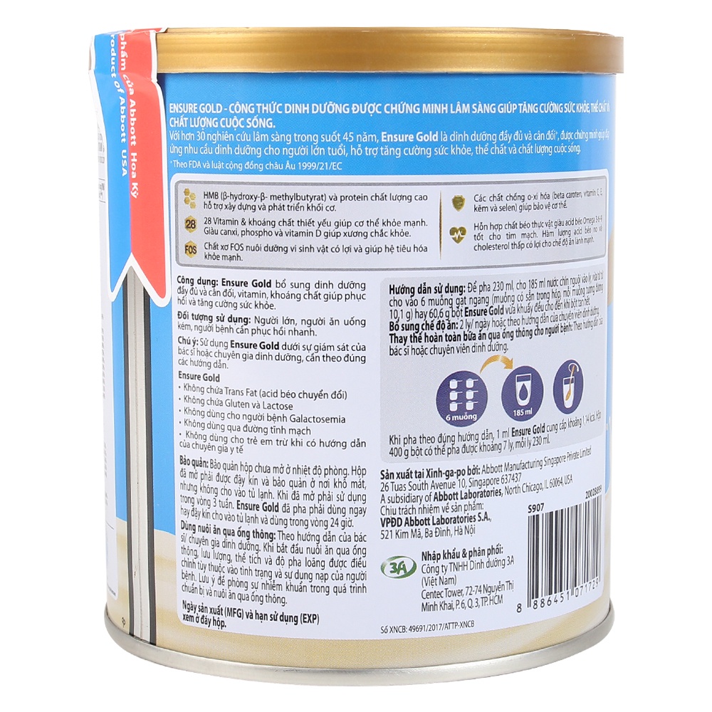 Ensure Gold Hương Vani 400g - QUANG CỐM