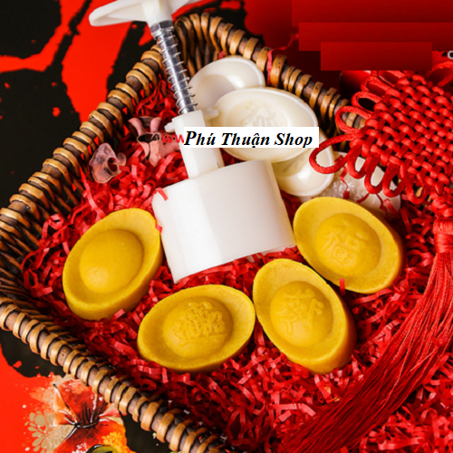 Khuôn trung thu lò xo 50g 4 thỏi vàng