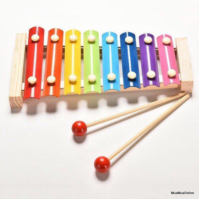 Đồ Chơi Đàn Gỗ 8 Thanh Cho Bé + 2 Thanh Gõ