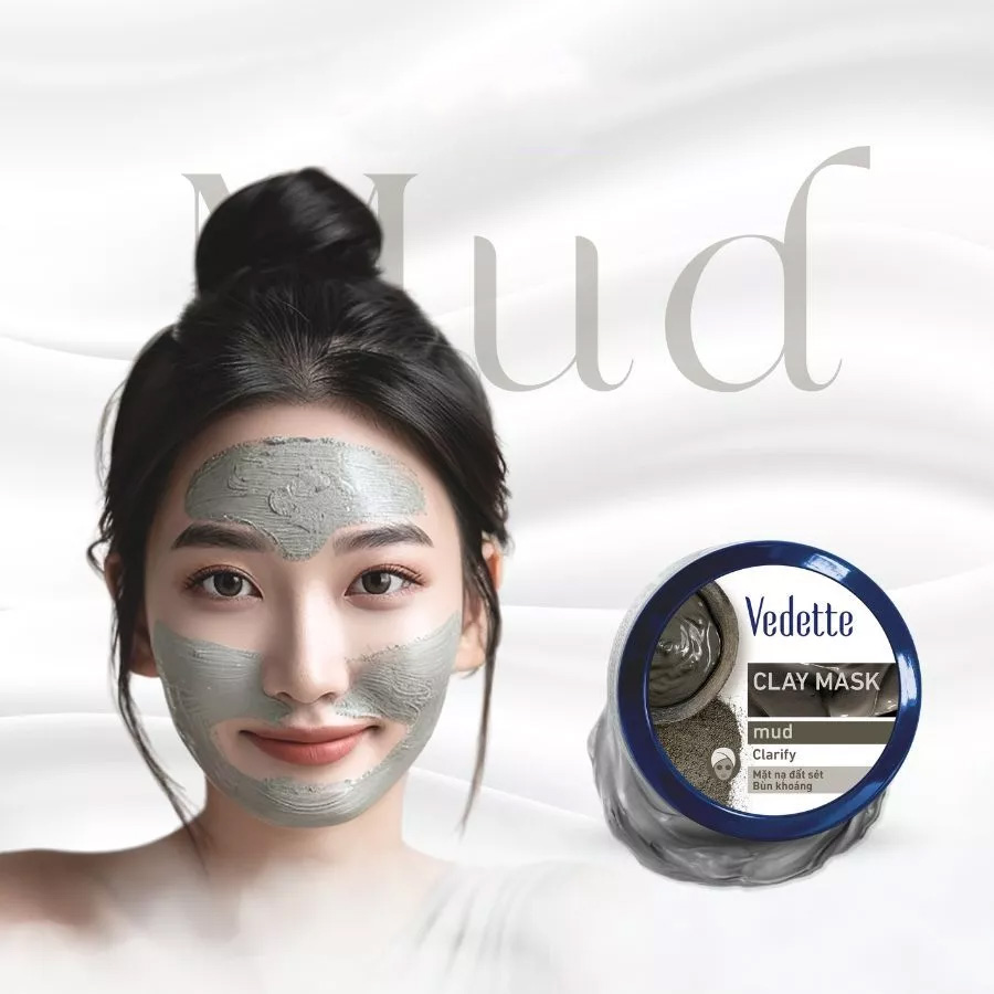 Mặt Nạ Đất Sét Bùn Khoáng Vedette Clay Mask Mud Hút Sạch Bã Nhờn - 145g