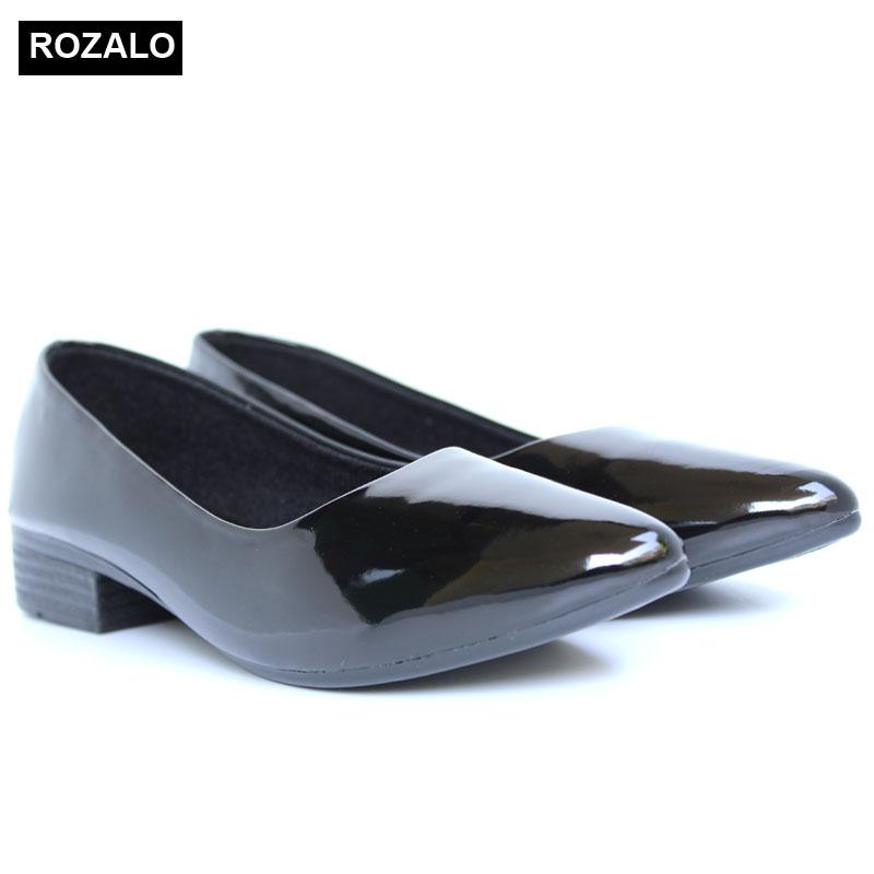 Giày búp bê nữ da bóng Rozalo R5602