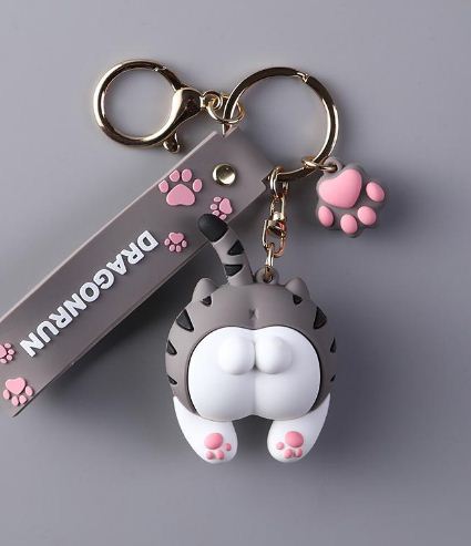 Móc Khóa Mông Mèo Tay Mèo Dễ Thương