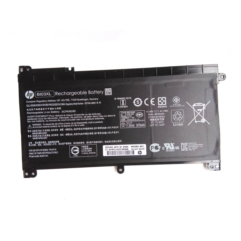 BATTERY LAPTOP HP X360 13-U000 BI03XL (ZIN) Fit for Pavilion X360 13-u000, 14-ax000, 14-ba000, BI03XL ON03XL
