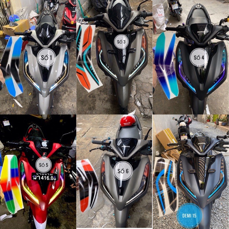 Decal Dán Đèn Demi Vario 2018-2024 Decal Chống Thấm Nước
