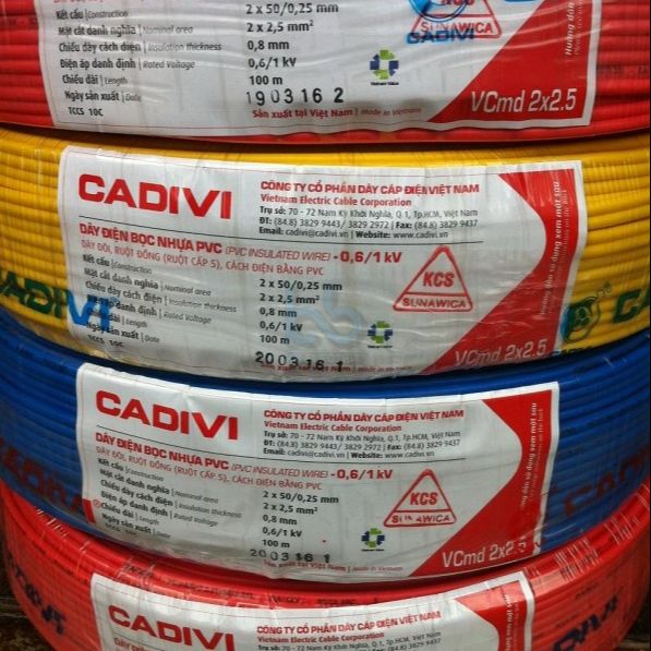 Dây điện đôi cadivi VCmd cuộn 100m