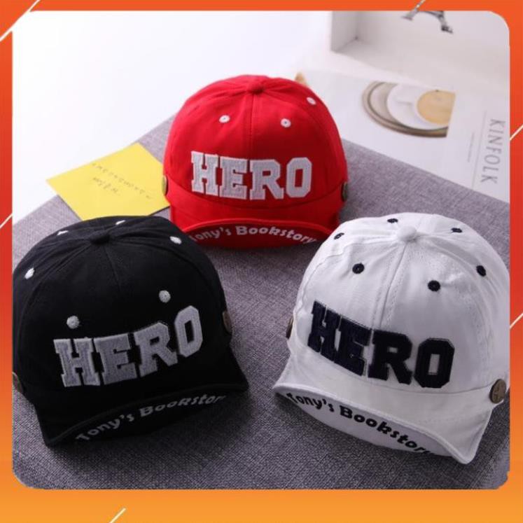 [Đội là mát] Mũ thêu chữ hero đáng yêu cho bé trai/bé gái, sản phẩm có độ bền cao, chất lượng tốt, cam kết hàng nhận được giống hình, vui lòng inbox để shop tư vấn thêm