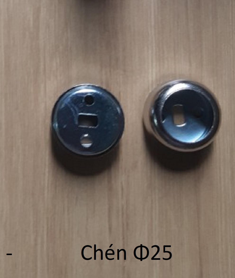 2 Chén treo thanh inox  tủ áo ( Chén Φ25 Φ22 Hợp kim kẽm,màu inox )
