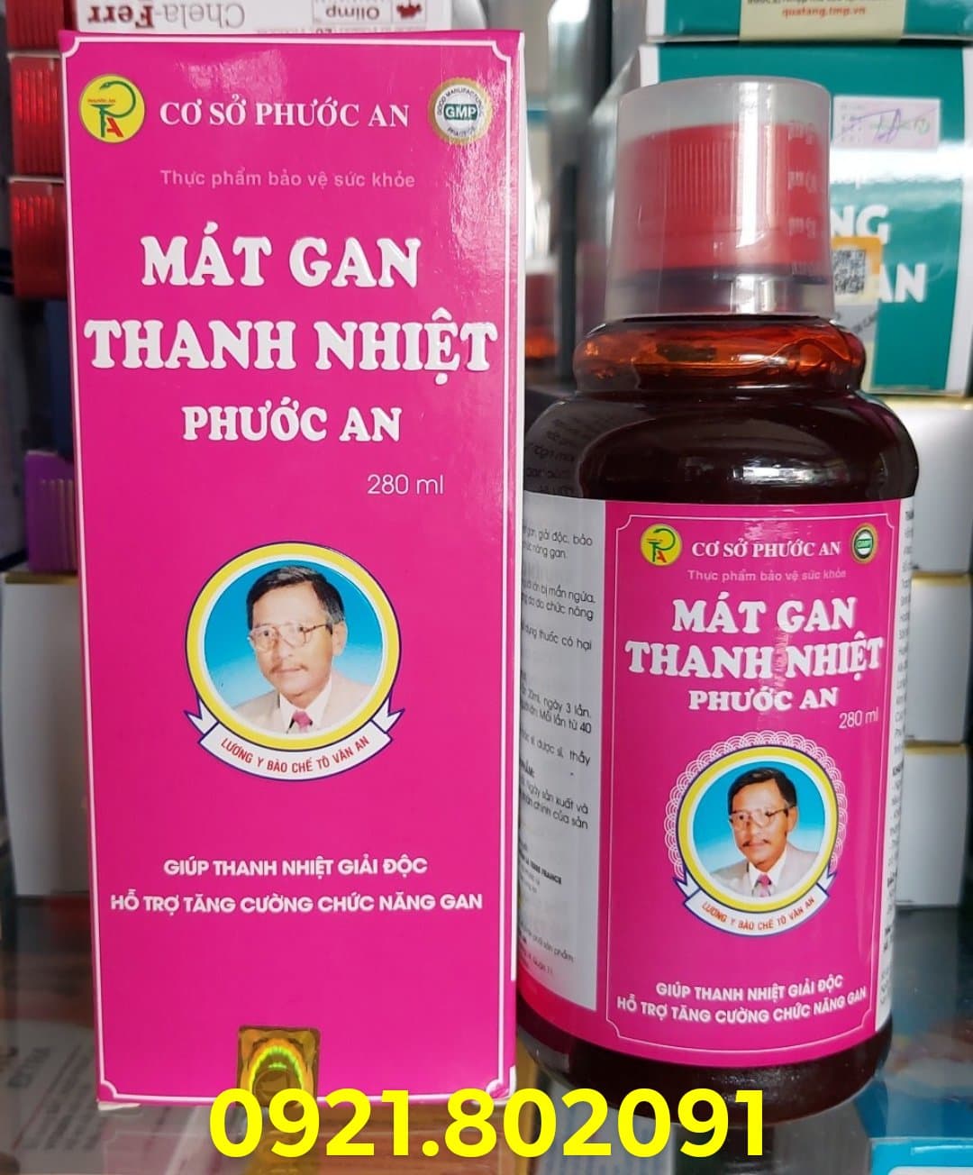 mát gan giải độc phước an dạng nước ( tên mới mát gan thanh nhiệt) chai 280ml