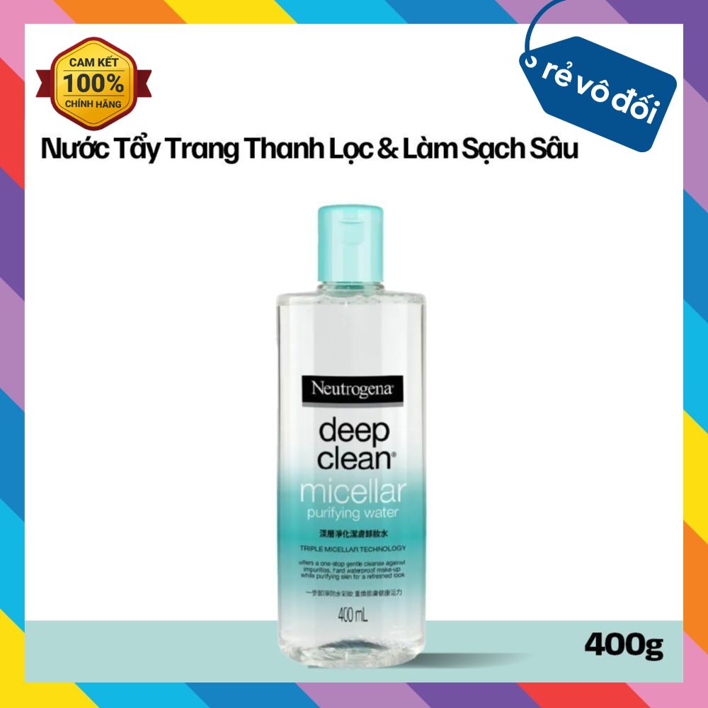 Combo Neutrogena Làm Sạch và Cân Bằng Da (Tẩy Trang Neutrogena 400ml & Nước Hoa Hồng Neutrogena 150ml)