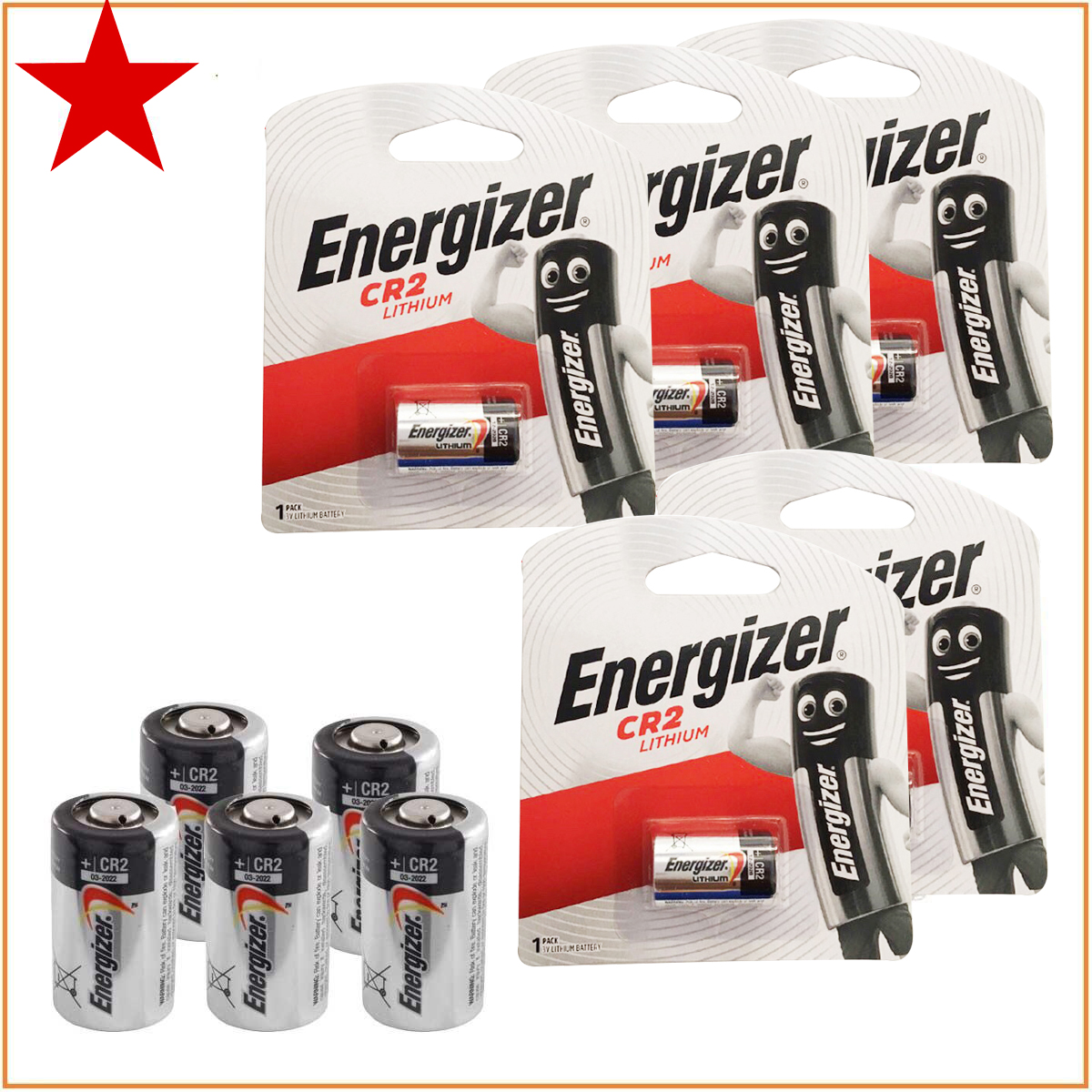 Combo 5 vỉ pin Cr2, pin máy ảnh Cr2 Energizer lithium 3V