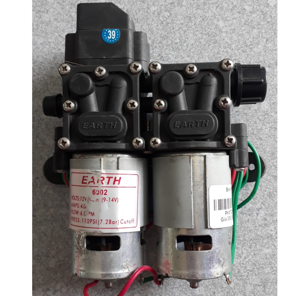 Máy BƠM PHUN SƯƠNG, bơm RỬA XE đôi 12V dây đồng ( bảo hành 6 tháng)