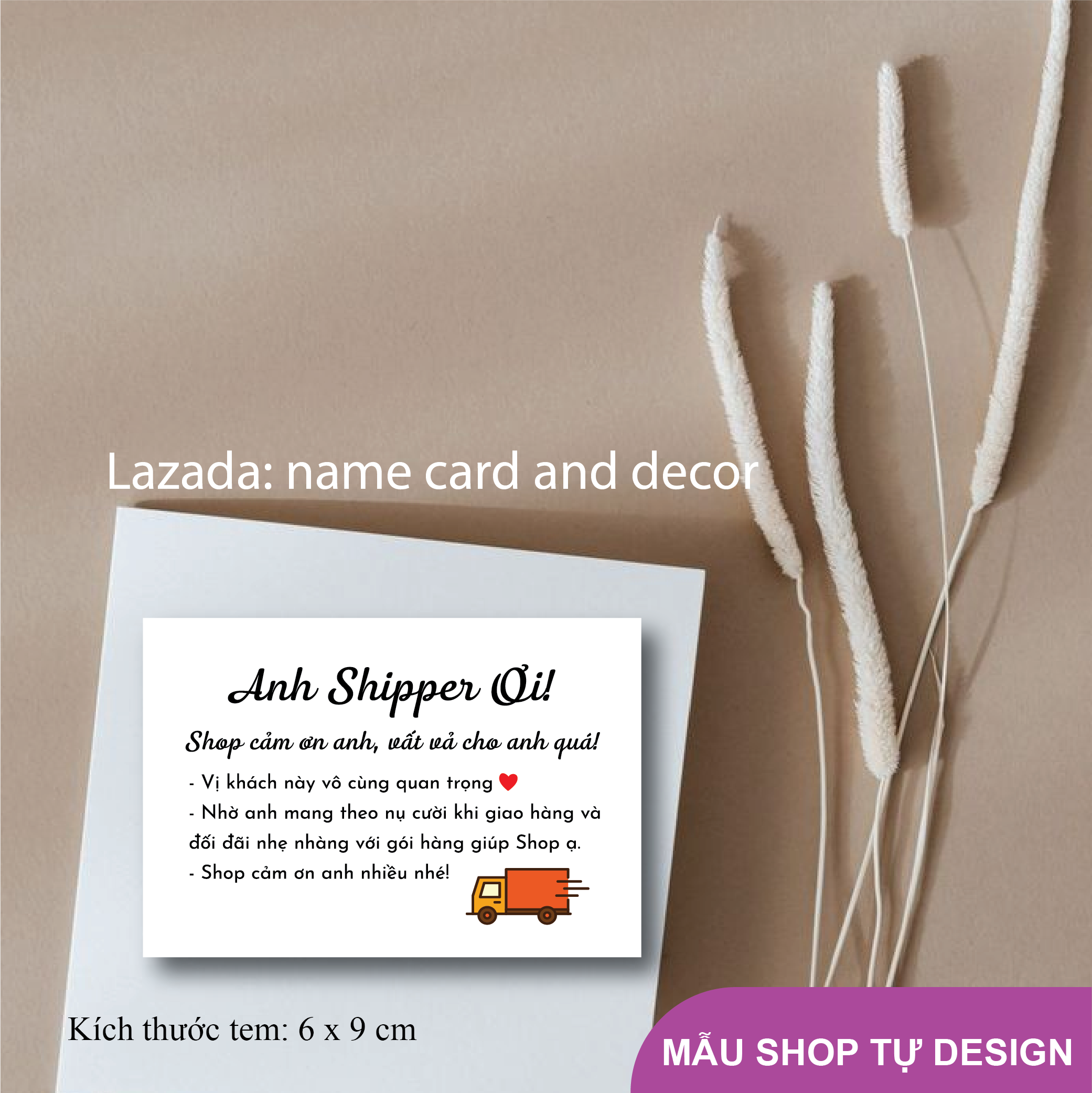 Tem dán cảm ơn shipper, decal nhãn dán