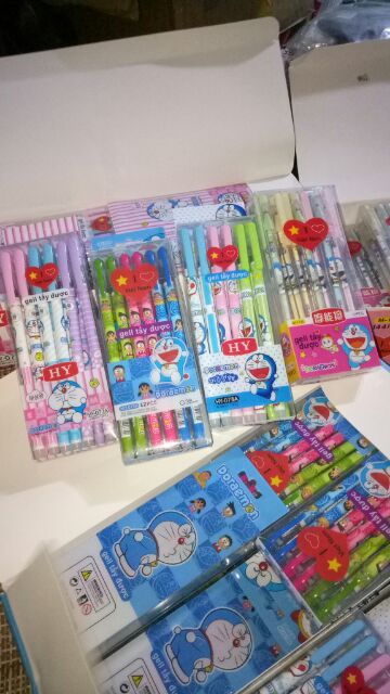 Hộp 12 cây bút bi Doraemon viết xong xóa được đủ màu