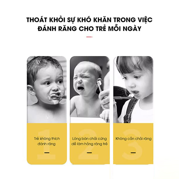 Bàn chải đánh răng tự động cho bé WK WT-C02 (Âm thanh tiếng việt) - BH 6 tháng