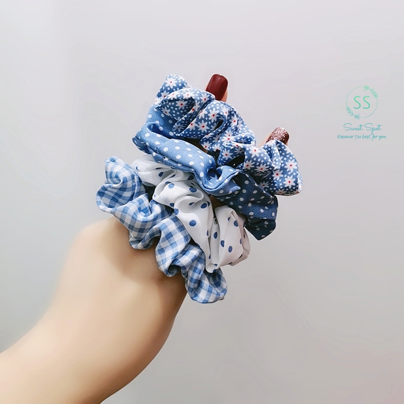 Dây cột tóc, dây buộc tóc, vòng cột tóc màu xanh biển
