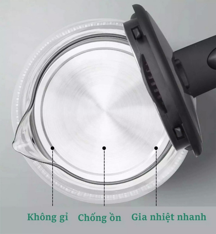 Ấm đun siêu tốc, bình đun siêu tốc, bình siêu tốc ấm siêu tốc , Ấm Siêu Tốc, Bình Đun Nước Siêu Tốc Dung Tích 2L Công Suất 1500W, Bình Siêu Tốc Thủy Tinh, Chính Hãng, Âm Sieu Toc - Bảo Hành Chính Hãng KAW