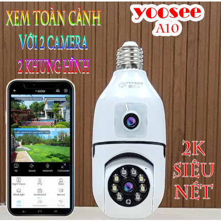 Camera IP Wifi YOOSEE 2 mắt A10 2MP bóng đèn