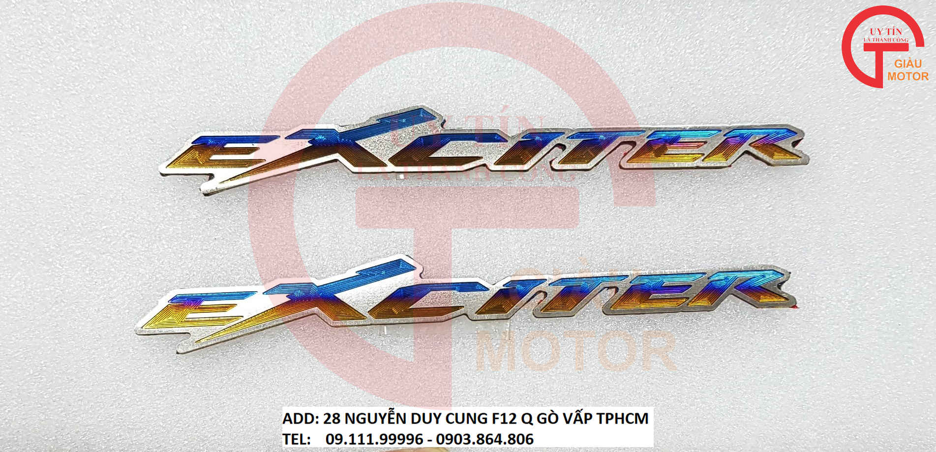 CẶP TEM TITAN CHỮ EXCITER DÁN XE YAMAHA EXCITER