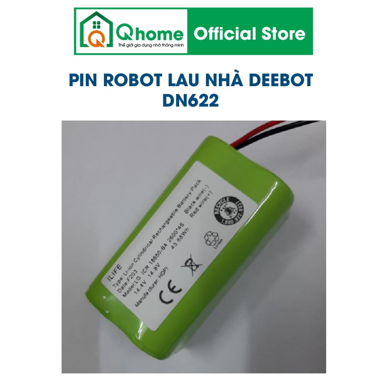 Pin robot lau nhà Deebot Ecovacs DN622