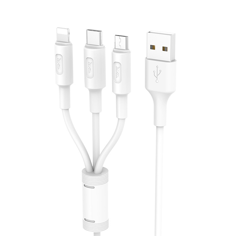 Dây cáp sạc 3 đầu Lightning- Micro - TypeC- Hàng chính hãng cao Cấp