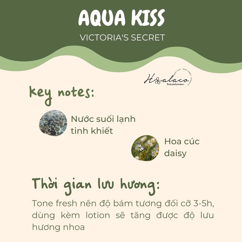 BODY MIST Xịt thơm toàn thân AQUA KISS Victoria’s Secret