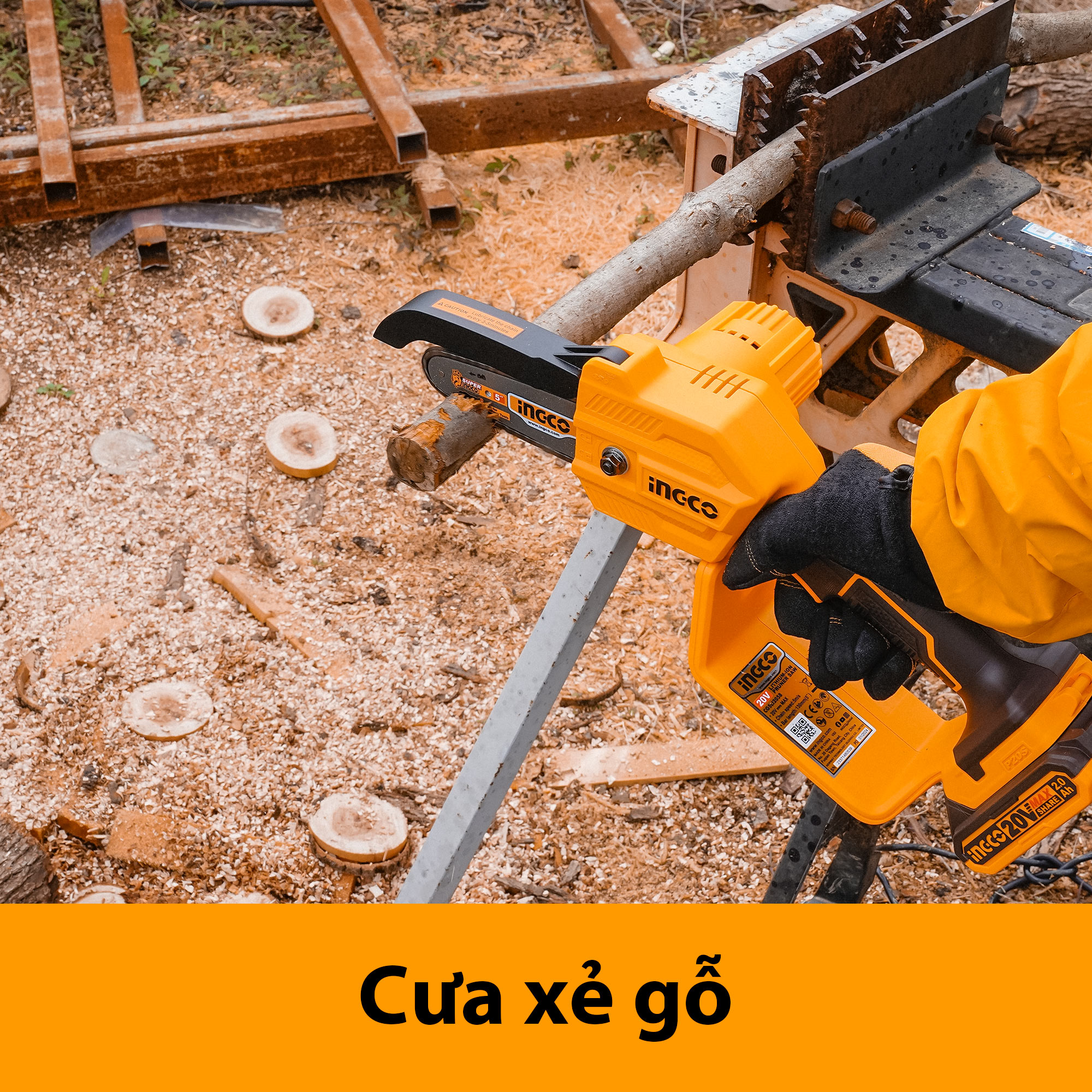 Thân máy cưa cành dùng pin INGCO CGSLI2058 (chưa bao gồm pin và sạc)