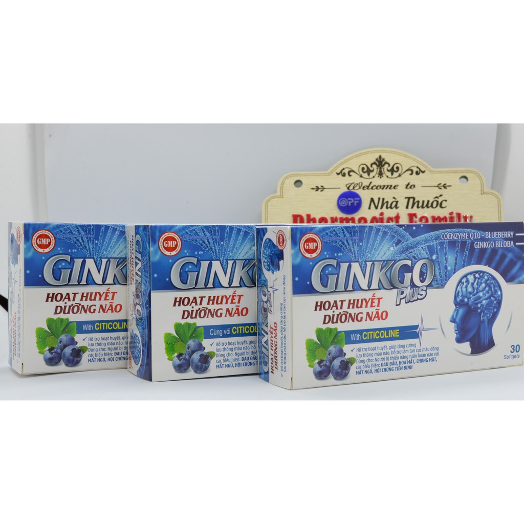 Ginkgo Plus Hộp 30 Viên - An Thần Chống Đau Đầu Mất Ngủ
