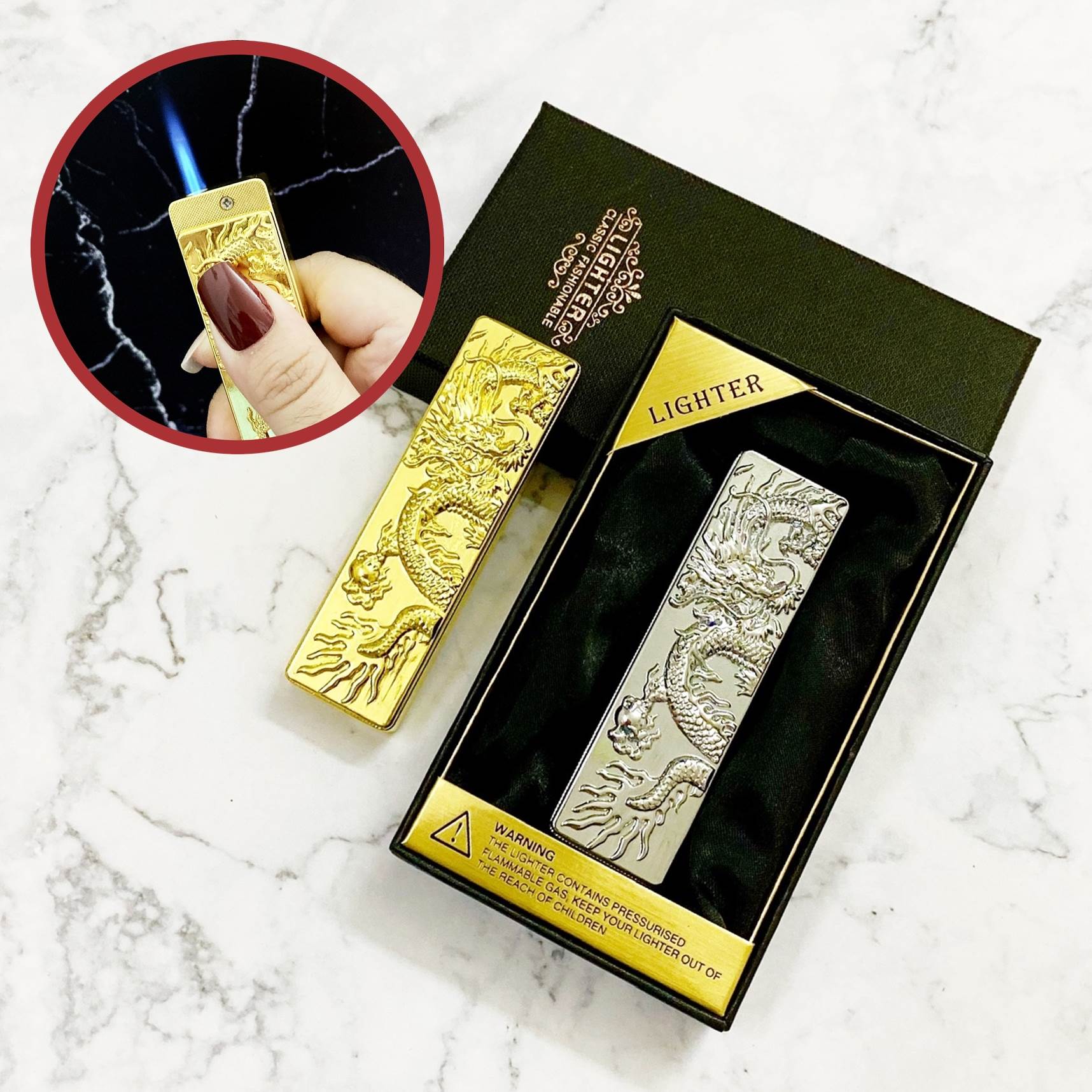 Bật lửa khè - trượt hình rồng -