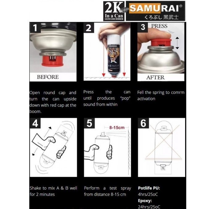 Sơn samurai 2k01- Chai phủ bóng 2k01 sơn xịt samurai