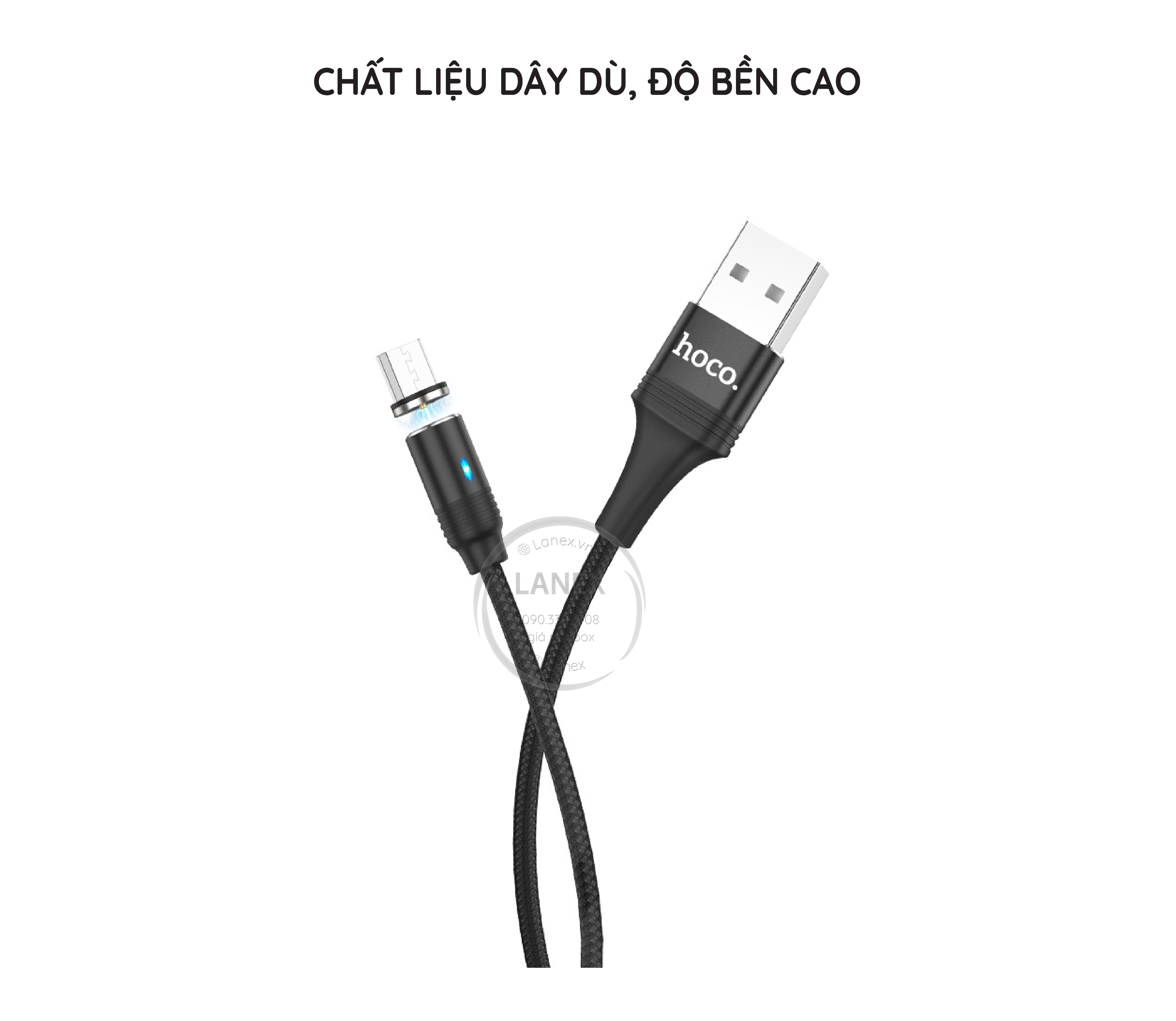 Cáp Sạc Nhanh Hoco U76 Dây Dù Nam Châm Micro Usb 2.4a Dài 1.2m