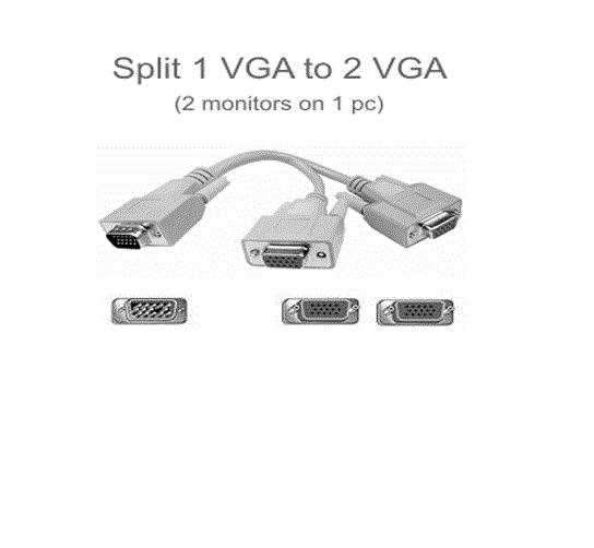 Cáp chia VGA 1 cổng ra 2 cổng
