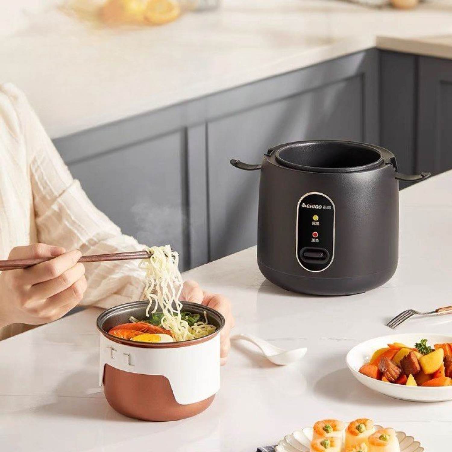 Nồi cơm điện mini , nồi cơm điện hàn quốc chigo chính hãng, nồi nấu đa năng mini - cn81