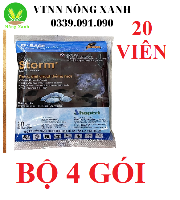 Thuốc Diệt Chuột STORM 0.005% (5 gói x 20 viên) hiệu lực diệt chuột cao, kể cả loài kháng thuốc