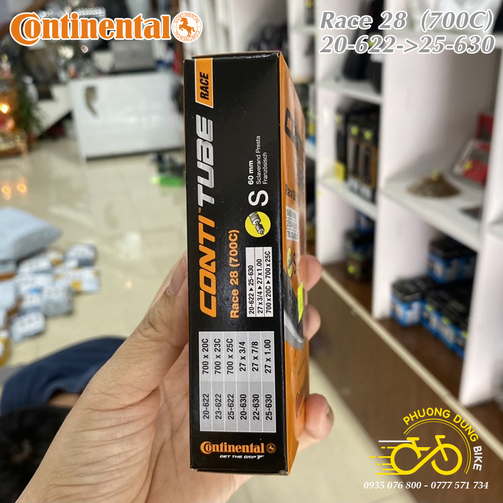 Ruột (Săm) xe đạp CONTINENTAL 700x20-25C VAN PHÁP - VAN XE ĐẠP