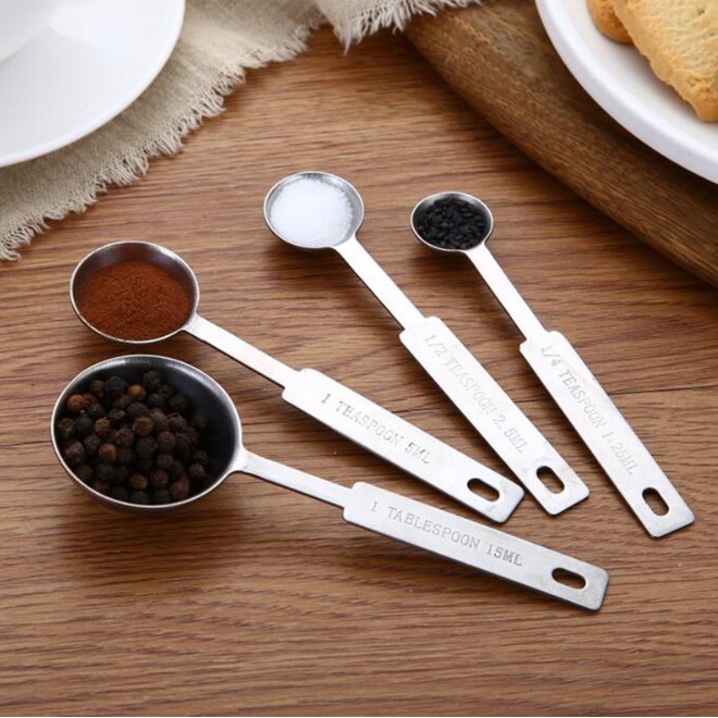 Bộ Thìa Đong Bột Inox 4 Cái (Hàng Đẹp)