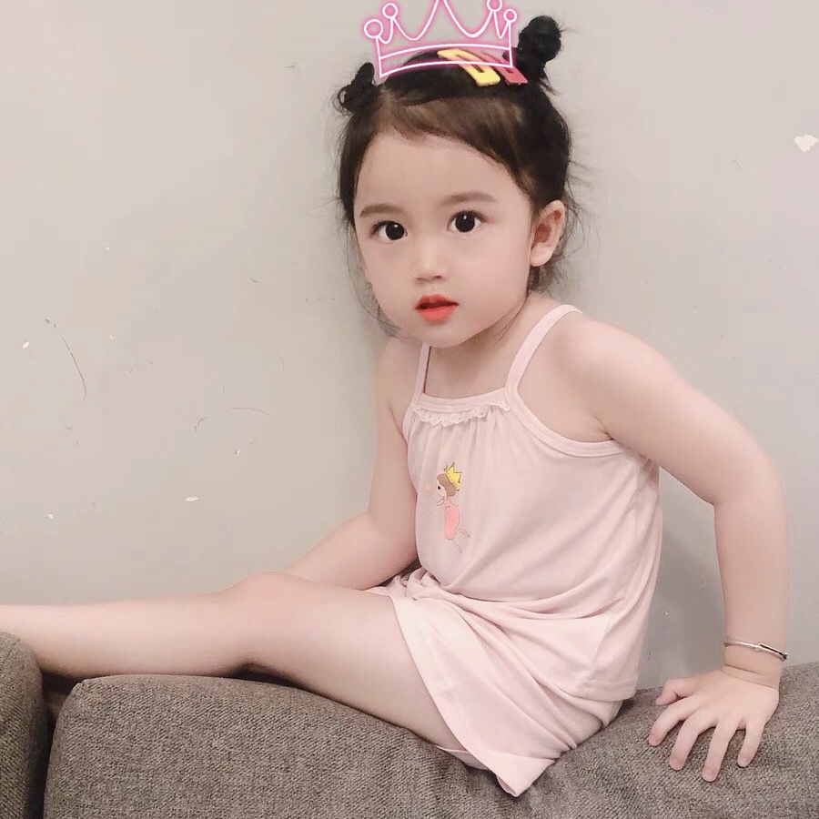 set bộ 2 dây dễ thương cho bé mặc mát lạnh mùa hè