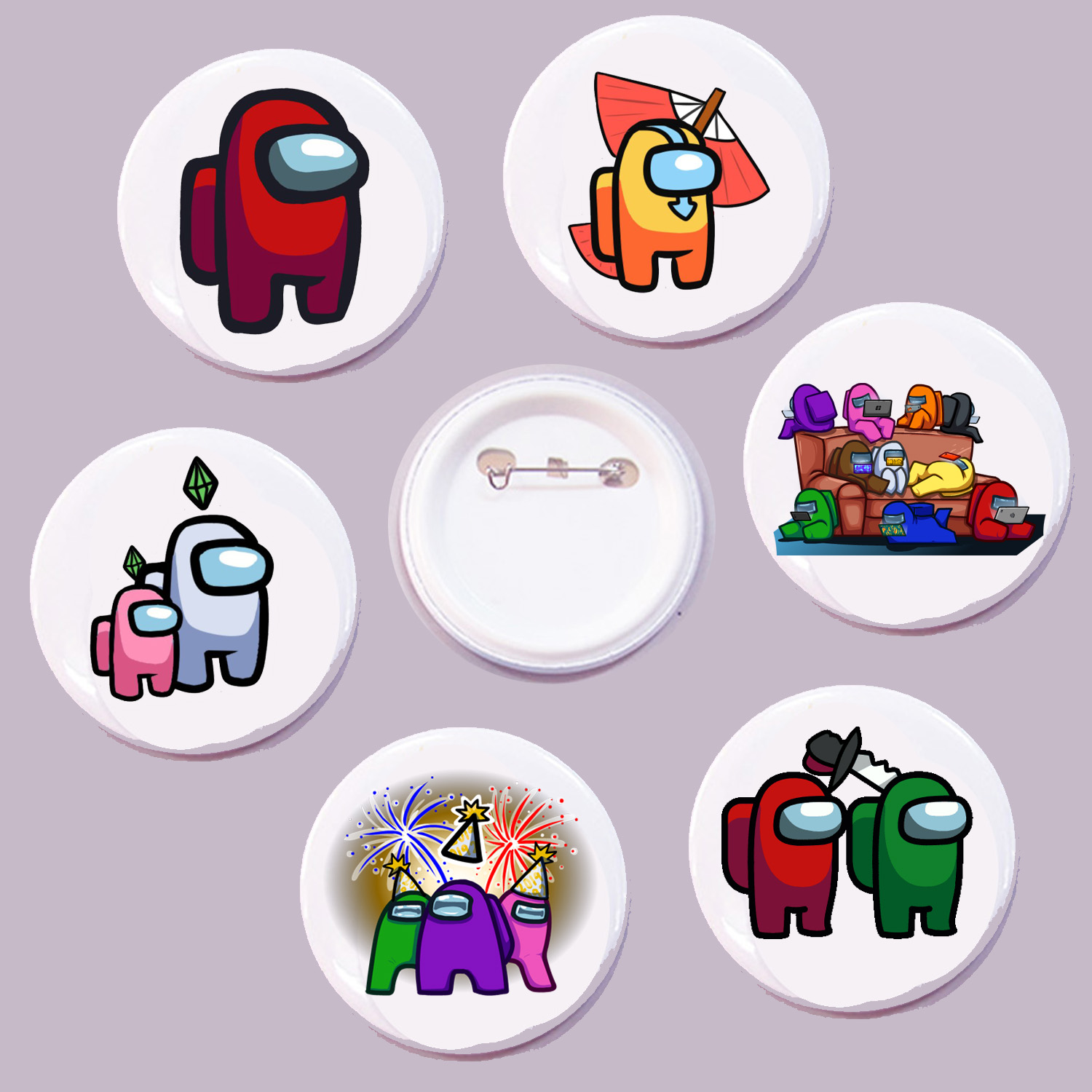 Set 3-5 huy hiệu Among Us ảnh khác nhau