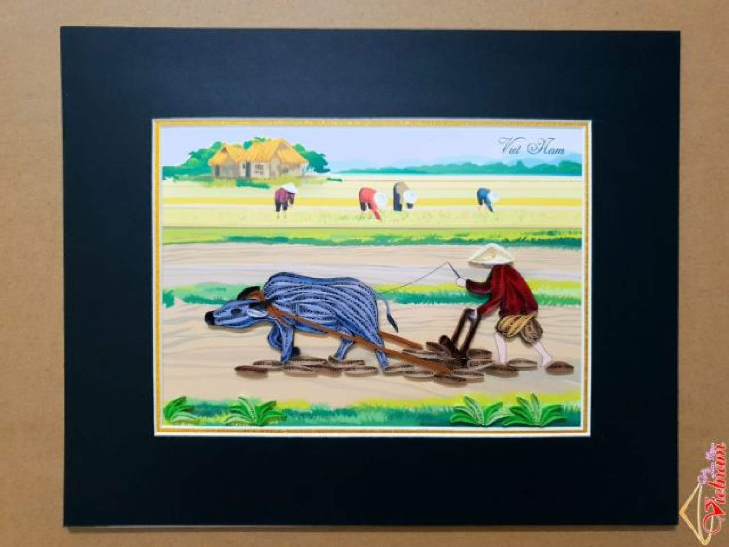 Tranh giấy xoắn lưu niệm (20×25cm)